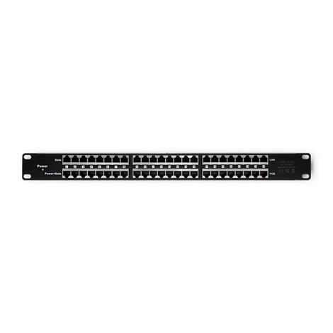 Qoltec 48V 24 portos fekete patch panel