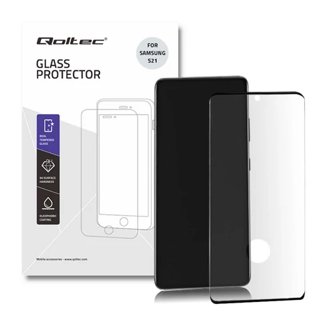 Qoltec edzett üveg kijelzővédő Samsung Galaxy S21-hez