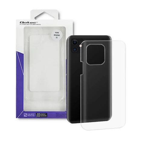 Qoltec átlátszó kemény tok iPhone 11-hez