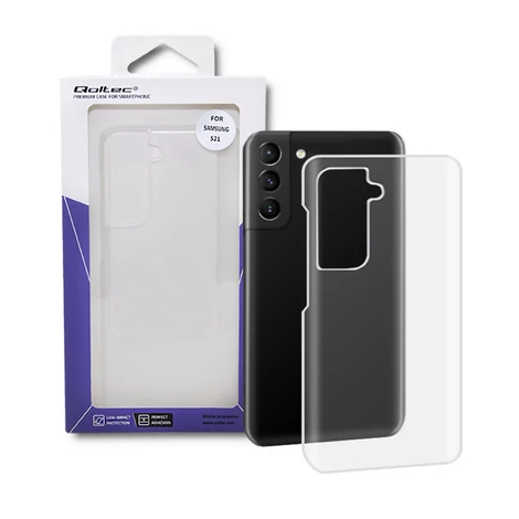 Qoltec szilikon tok Samsung Galaxy S21-hez, tejszerű színben
