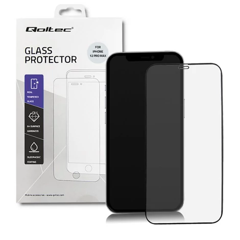 Qoltec Premium hibrid üveg kijelzővédő iPhone 12 Max PRO-hoz