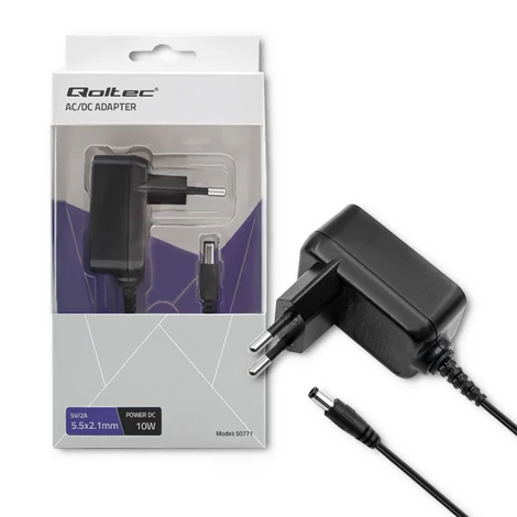 Qoltec 10W hálózati adapter 5V 2A 5.5*2.1 mm