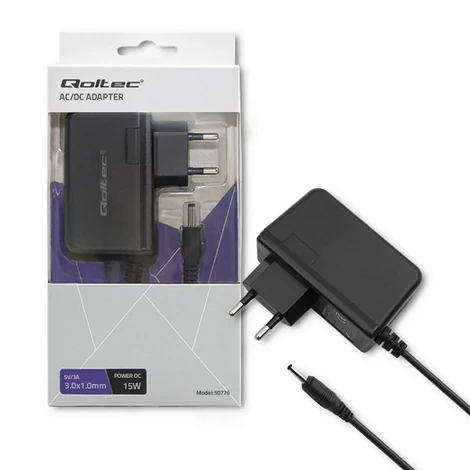 Qoltec 15W hálózati adapter 5V 3A 3.0*1.0 mm