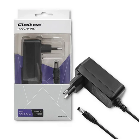 Qoltec 27W hálózati adapter 9V 3A 5.5*2.5 mm