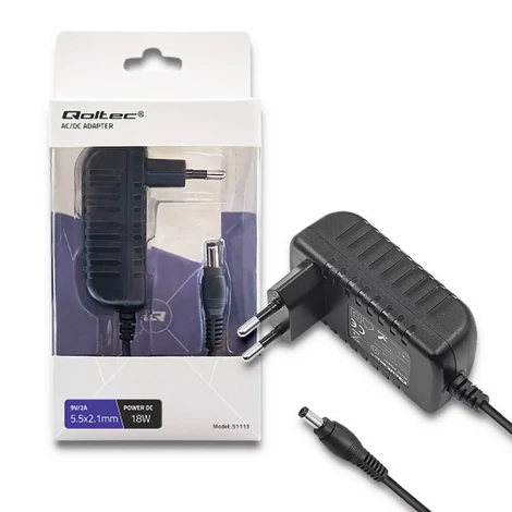 Qoltec 18W hálózati adapter 9V 2A 5.5*2.1 mm