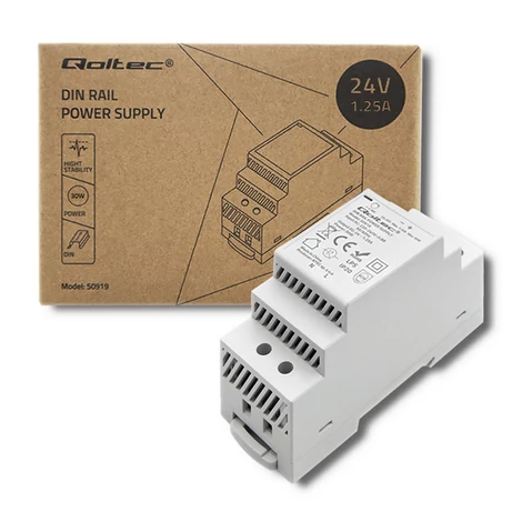 Qoltec DIN sínre szerelhető tápegység 30W 24V szürke