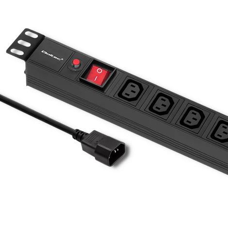 Qoltec 19" RACK elosztó 1U 10A PDU