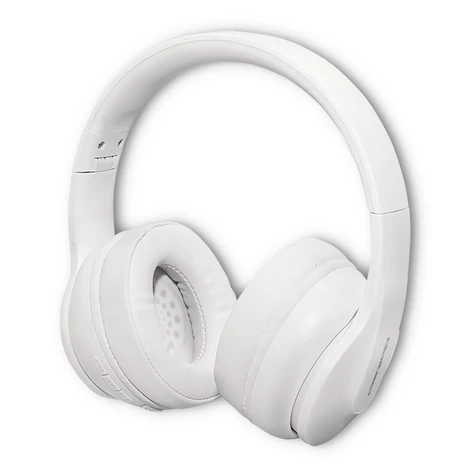Qoltec Soundmasters vezeték nélküli fejhallgató mikrofonnal fehér színben