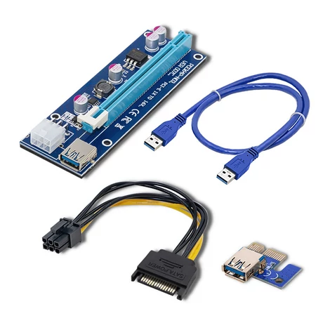 Qoltec Riser PCI-E 1x-16x USB 3.0 bányász righez
