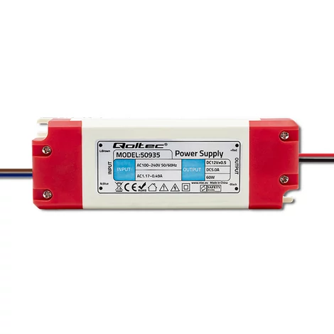 Qoltec LED Meghajtó IP20 60W 12V tápegység