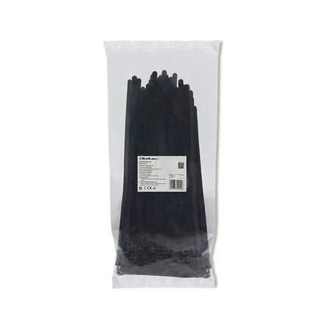 Qoltec fekete önzáró kábelkötegelő 7.2*250 mm