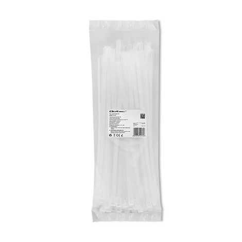Qoltec 7,2*300 mm fehér önzáró kábelkötöző