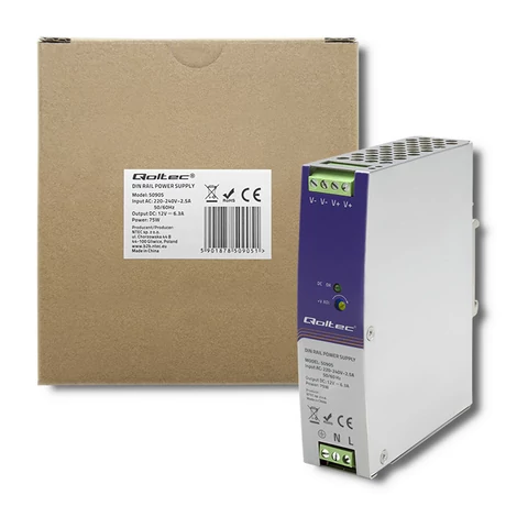 Qoltec ipari DIN sínre szerelhető tápegység 75W 12V