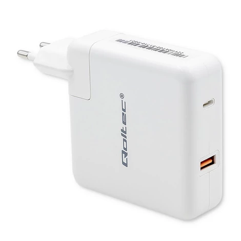 Qoltec GaN FAST 108W fehér töltő laptophoz és okostelefonhoz