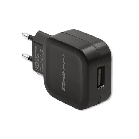 Qoltec 12W USB töltő fekete színben