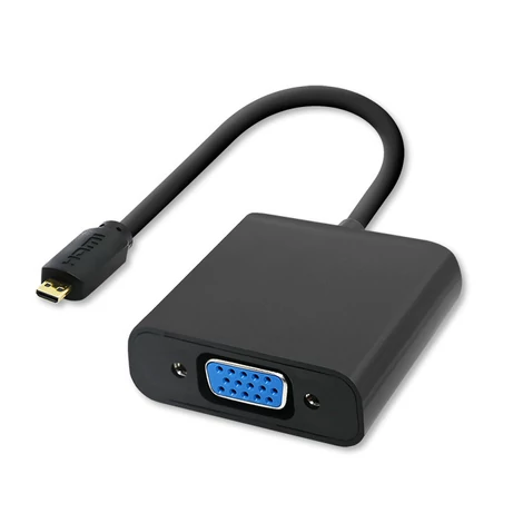 Qoltec Micro HDMI D apa Adapter VGA anya 3.5mm Audio