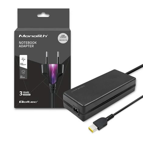 Qoltec tápegység Lenovo laptophoz 135W fekete színben