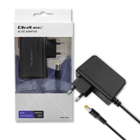 Qoltec 18W hálózati adapter 9V 2A 5.5*2.5 mm