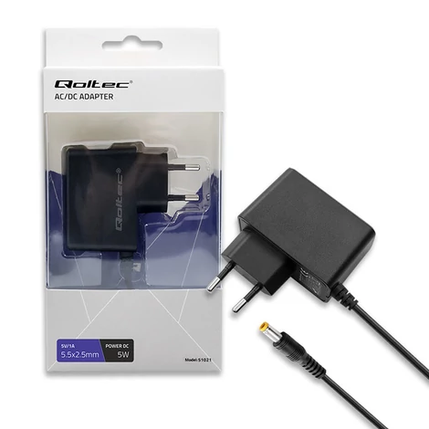 Qoltec 5W hálózati adapter 5.5*2.5 mm dugóval