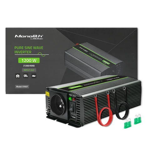 Qoltec 600W tiszta színuszos inverter 24V-ról 230V-ra