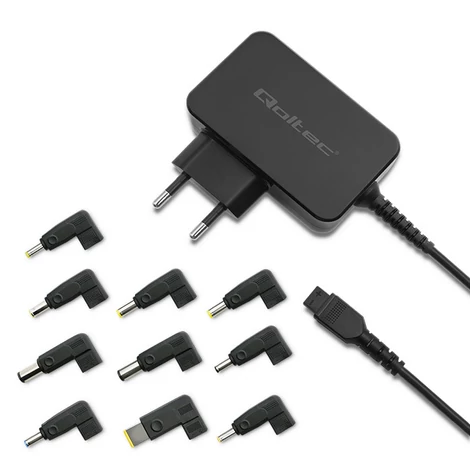 Qoltec univerzális tápegység laptophoz 65W, 10 csatlakozóval