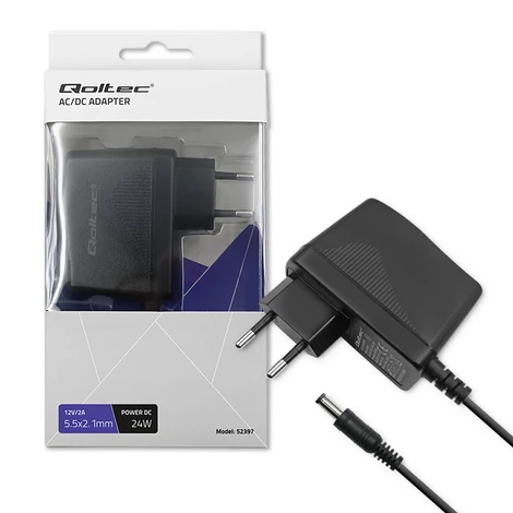 Qoltec 24W 12V 2A csatlakozós tápegység