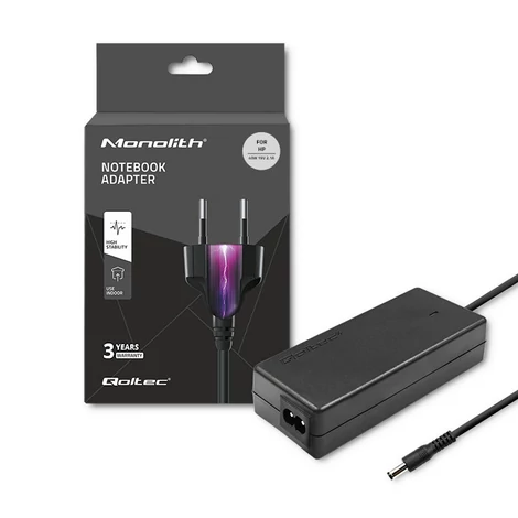 Qoltec tápegység HP laptophoz 40W fekete színben