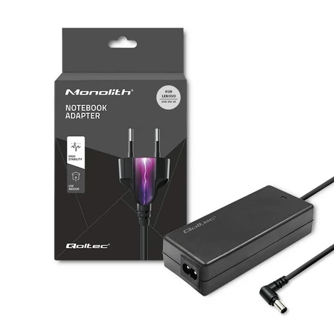 Qoltec 40W tápegység Lenovo laptophoz, fekete színben
