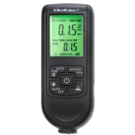 Qoltec bevonatvastagság-mérő LCD kijelzővel