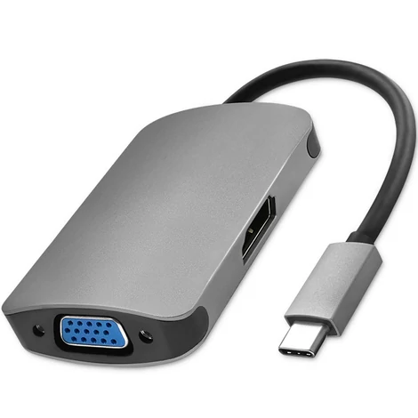 Qoltec USB-C 3.1 hub adapter HDMI 4K VGA portokkal