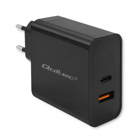 Qoltec 65W Szuper Gyors PD Töltő fekete színben