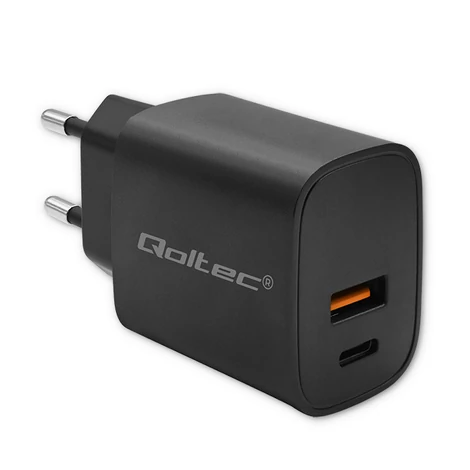 Qoltec GaN POWER PRO töltő 30W fekete színben