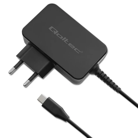 Qoltec GaN POWER PRO 45W USB-C töltő fekete színben