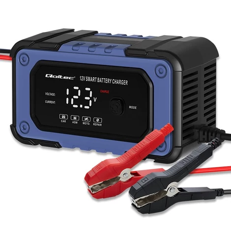 Qoltec intelligens mikroprocesszoros akkumulátortöltő 12V