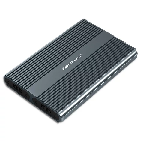 Qoltec M.2 SSD ház alumínium, USB-C csatlakozóval
