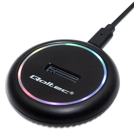 Qoltec M.2 SSD meghajtó dokkoló állomás fekete színben