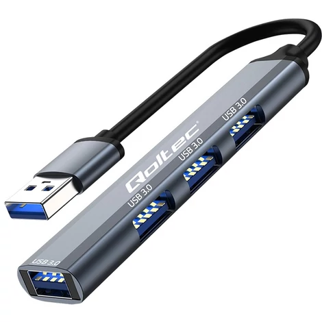 Qoltec 4 az 1-ben USB 3.0 Hub Adapter szürke színben