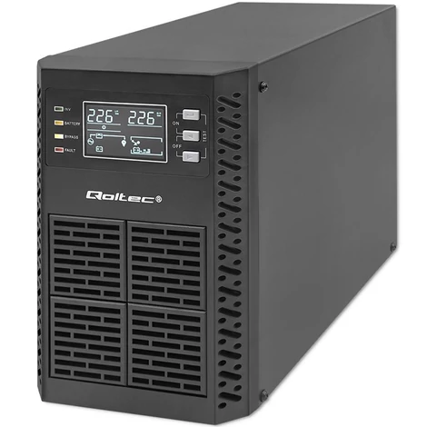 Qoltec 1kVA szünetmentes tápegység UPS LCD kijelzővel