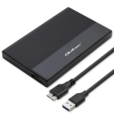 Qoltec fekete alumínium ház SSD és HDD-hez