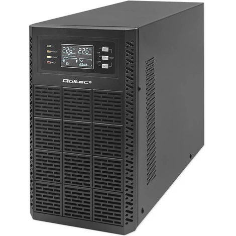 Qoltec 3kVA szünetmentes tápegység UPS LCD kijelzővel
