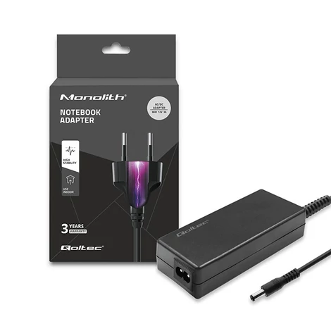 Qoltec 36W asztali tápegység 12V 3A fekete színben