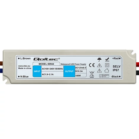 Qoltec 100W IP67 vízálló LED meghajtó tápegység