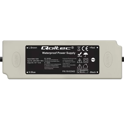 Qoltec 150W vízálló LED meghajtó 12V