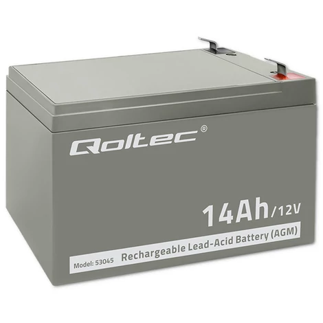Qoltec 12V 14Ah AGM akkumulátor szürke színben