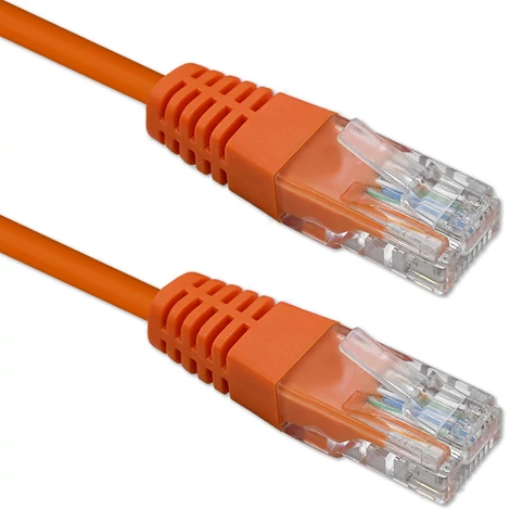 Qoltec CAT5E 3m crossover LAN patch kábel narancssárgában