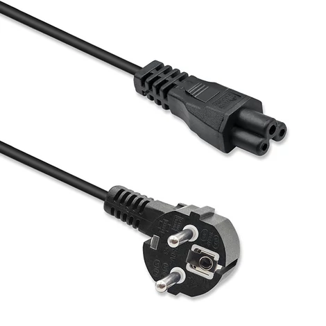 Qoltec lóhere alakú tápkábel IEC C5/SCHUKO, 1.2m