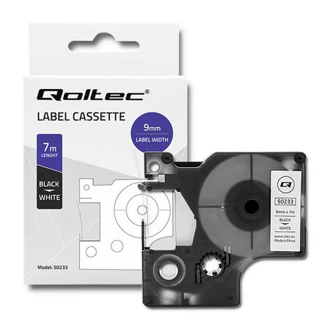 Qoltec DYMO D1 40913 címkeszalag fehér fekete felirattal
