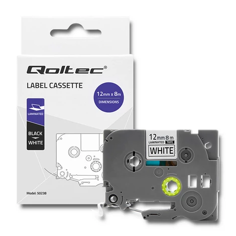 Qoltec 12mm x 8m címkeszalag BROTHER TZe-231-hez