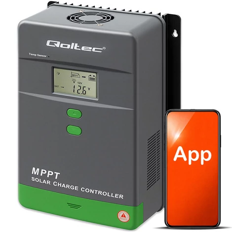 Qoltec Napelemes Töltésvezérlő MPPT LCD kijelzővel