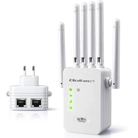 Qoltec WiFi 5 jelerősítő 6 antennával és 1200Mb/s sebességgel